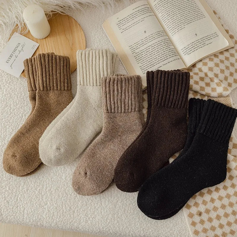 WarmWeave™ Winter Crew Socks — 5-Pack (Mélange Colors)