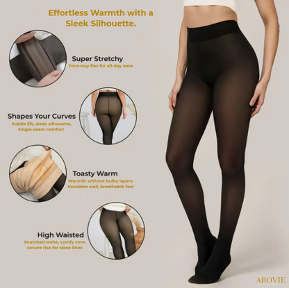 Sheer-Look Fleece Tights