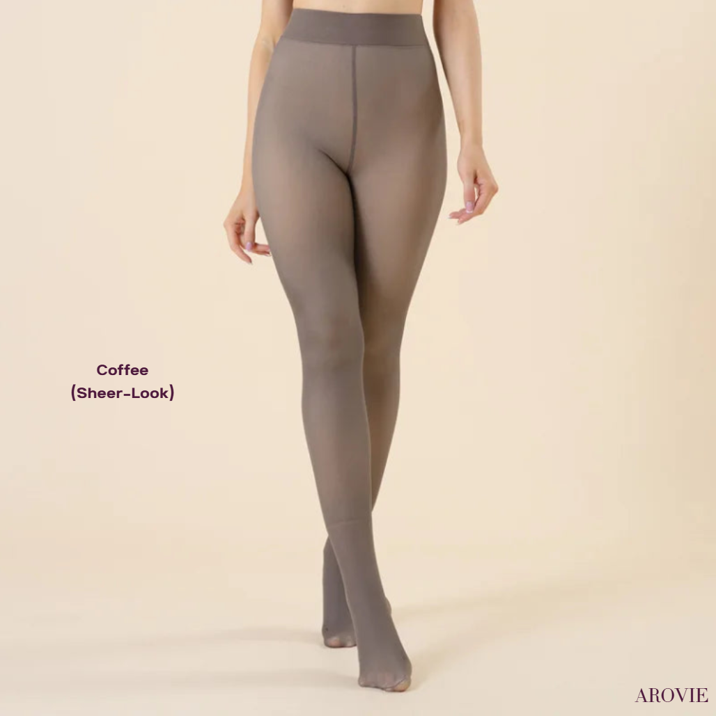 Sheer-Look Fleece Tights